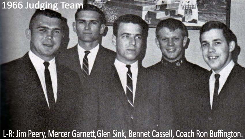 Jim Peery, Mercer Garnett, Glen Sink, Bennet Cassell, Coach Ron Buffington