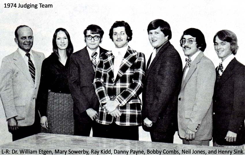 Dr. William Etgen, Mary Sowerby, Ray Kidd, Danny Payne, Bobby Combs, Neil Jones, and Henry Sink