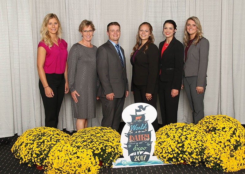 2017 Judging Team: L to R: Kathryn Wright (Student Assistant Coach), Dr. Katharine Knowlton (Coach), Blake Smith, Cortney Hostetter, Hannah Van Dyk, Kayla Umbel.