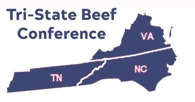 Tri-State Beef Conference with  map images of Virginia, Tenneesee, and North Carolina.