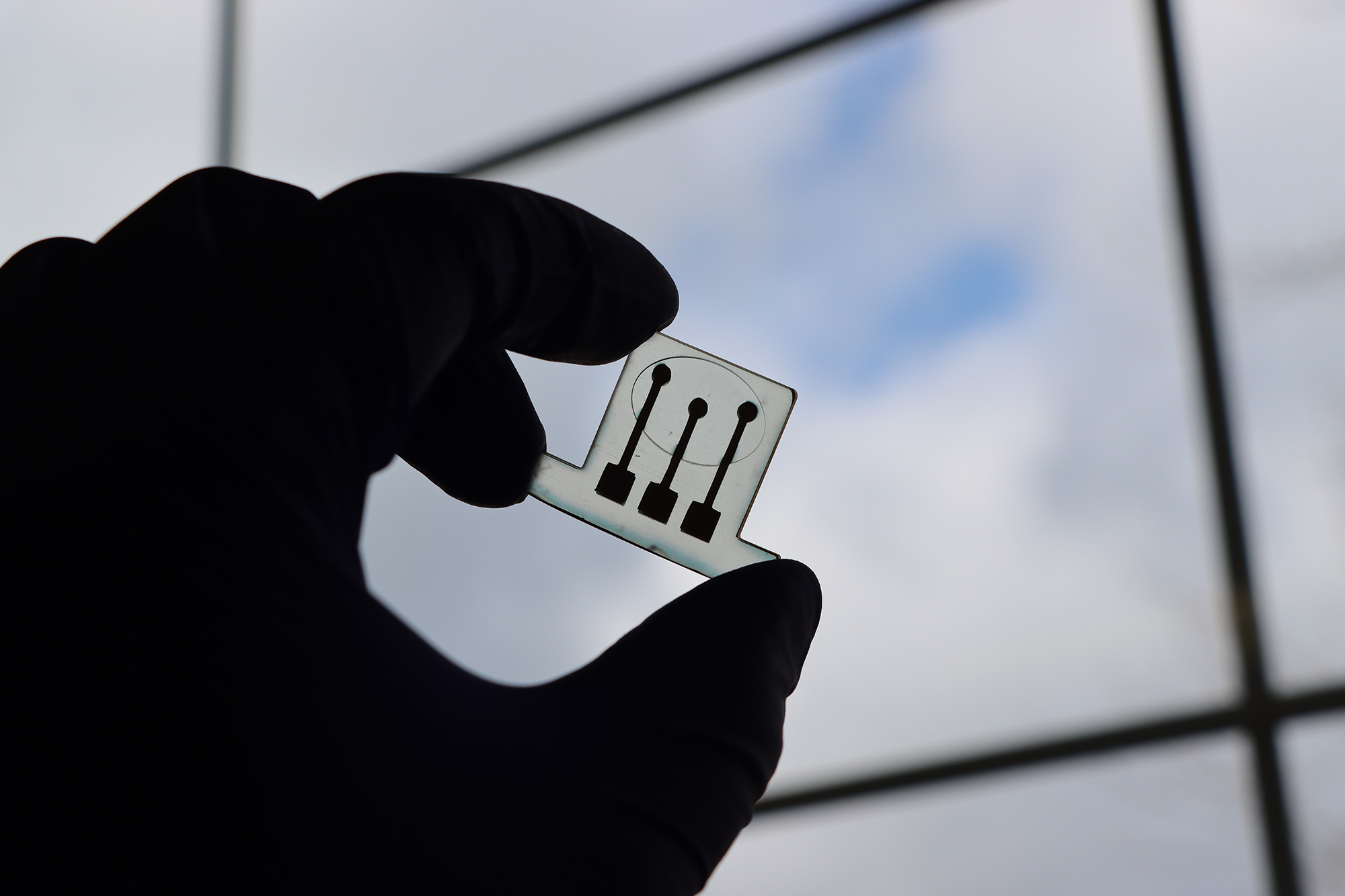 A cutting-edge 3-D printed sensor for rapid, on-site use. See caption for more in-depth description.