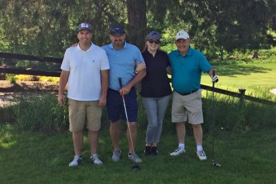 Diamond V Orange - Second Place Championship Flight: 2022 Team - Jay Prillaman, Kim Prillaman, Dave Hudgin,s Clint Hughes on the golf course.