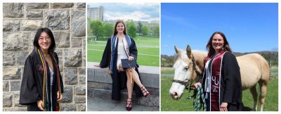 2023 Outstanding graduates collage: Dana Dougherty, Katie Kirkpatrick, and Jenna Marston.
