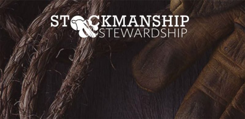 Stockmanship & Stewardship logo with a rope and work glove in the background.
