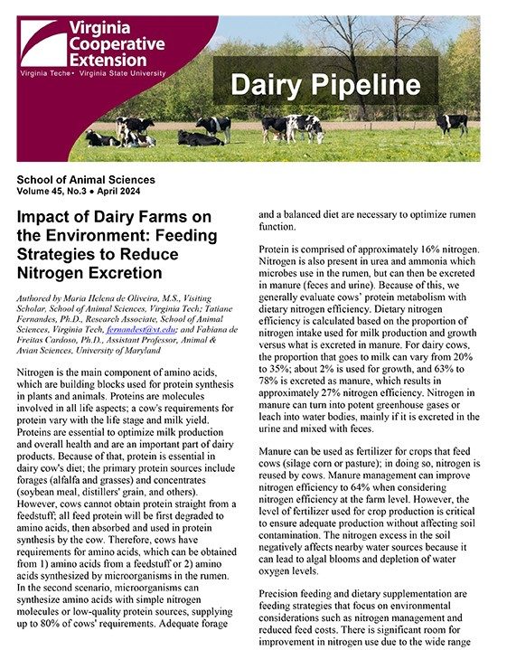 Screenshot of the July/August 2023 Dairy Pipeline newsletter.