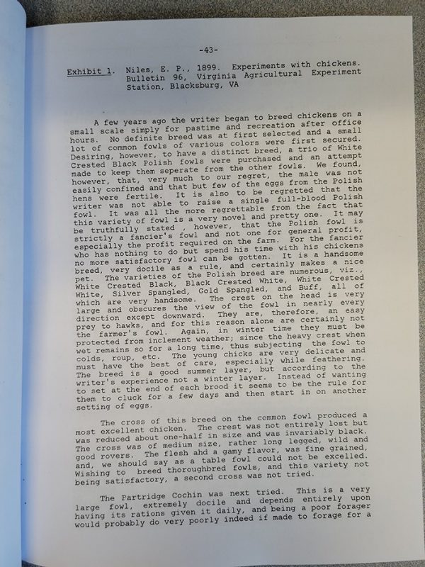 Screenshot of the first page for the 1899 Poultry article by E.P. Niles, DVM.